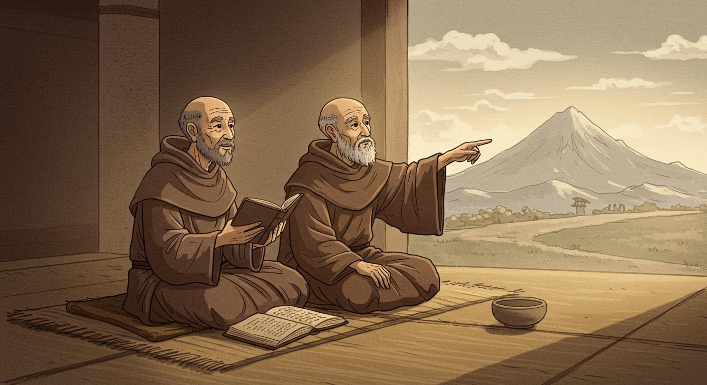초라한 행색의 수도사, 요셉과 시몬