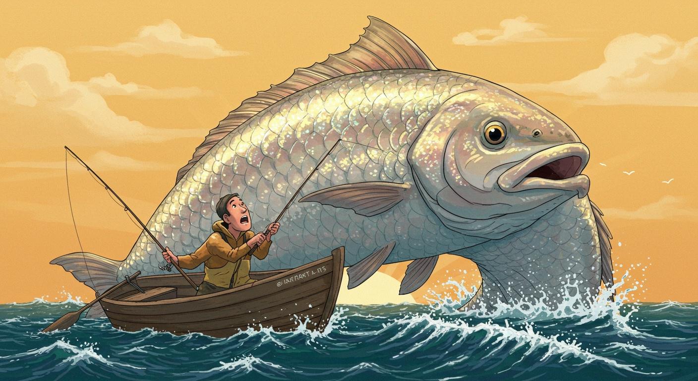 기적처럼 잡힌 거대한 물고기