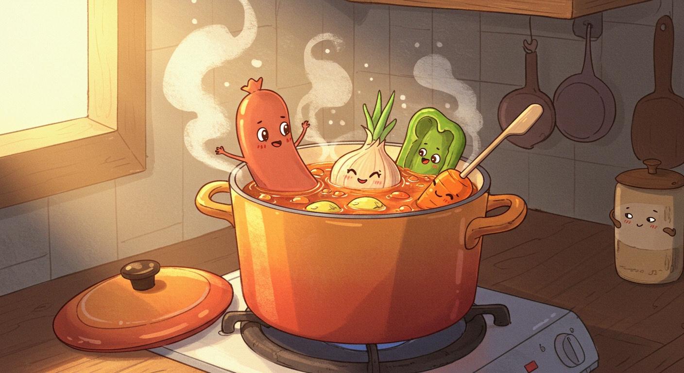 소시지 꼬챙이 수프 끓이기 대작전
