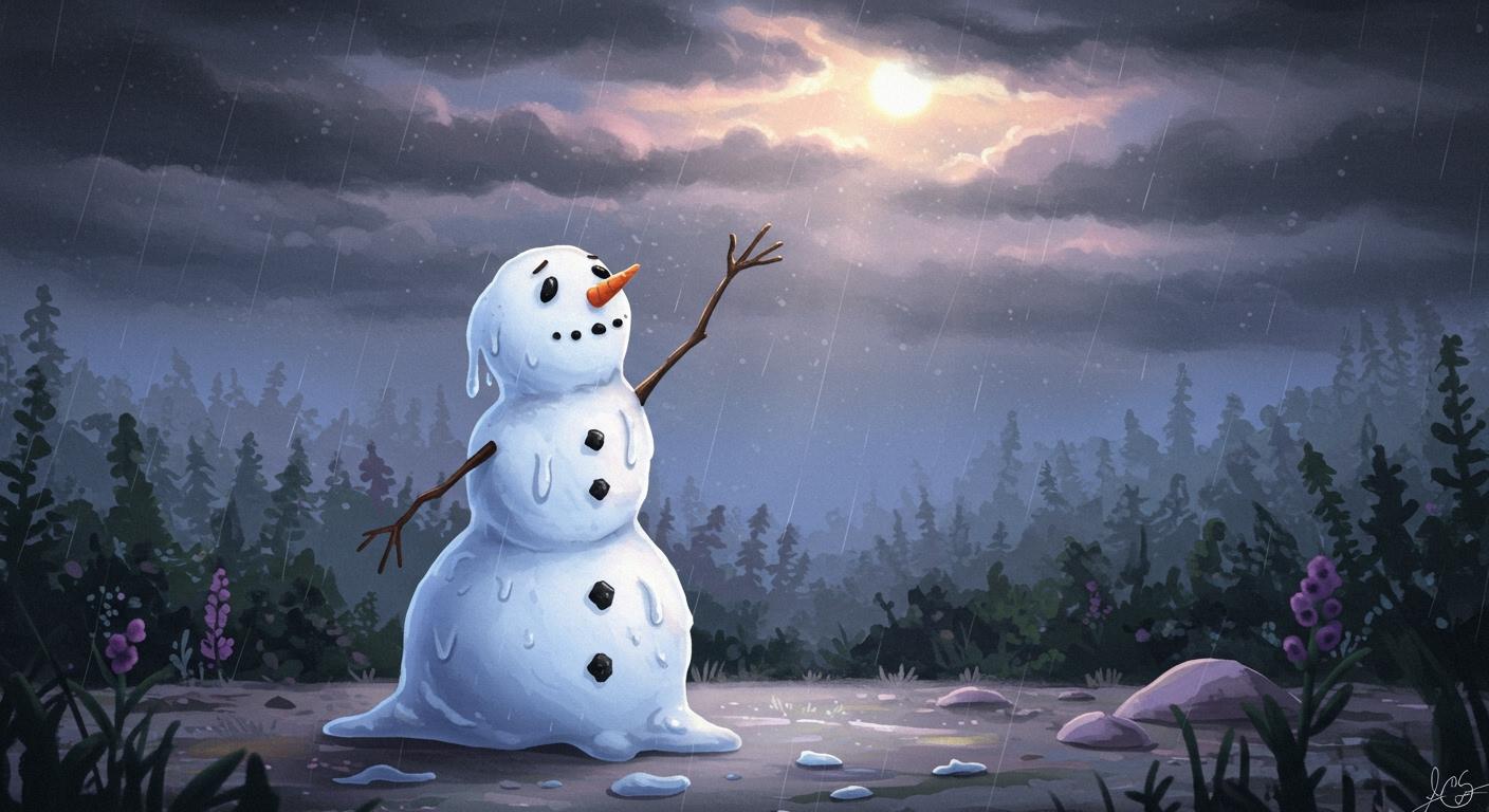 녹아내리는 눈사람