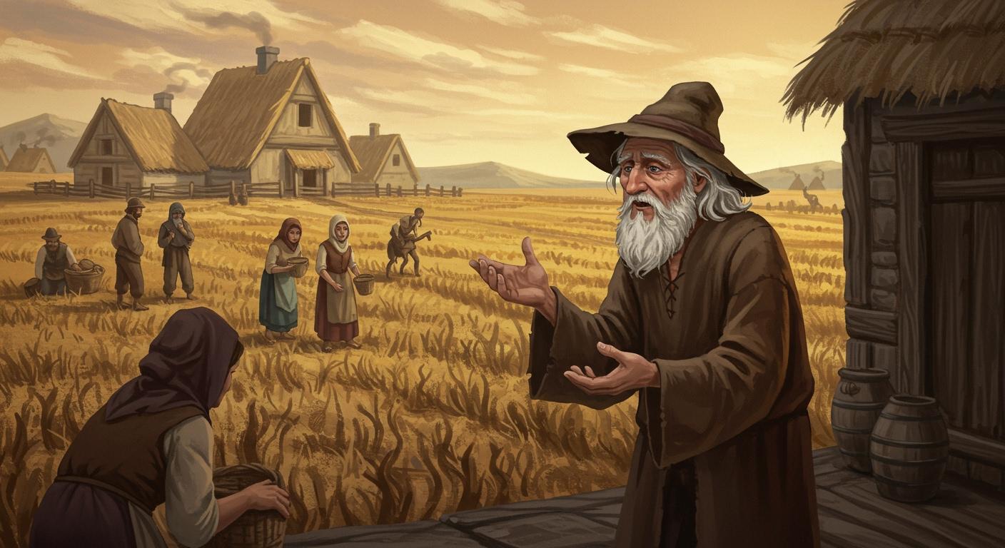  흉년과 절망에 빠진 마을