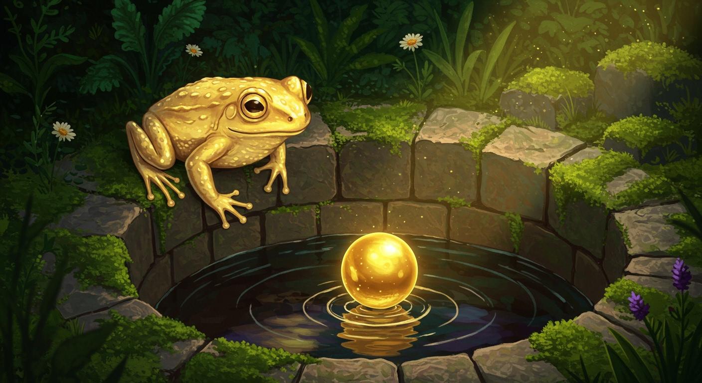 깊은 샘물 속으로 사라진 황금 공