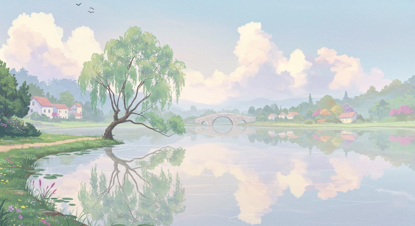 아름다운 호숫가의 마을