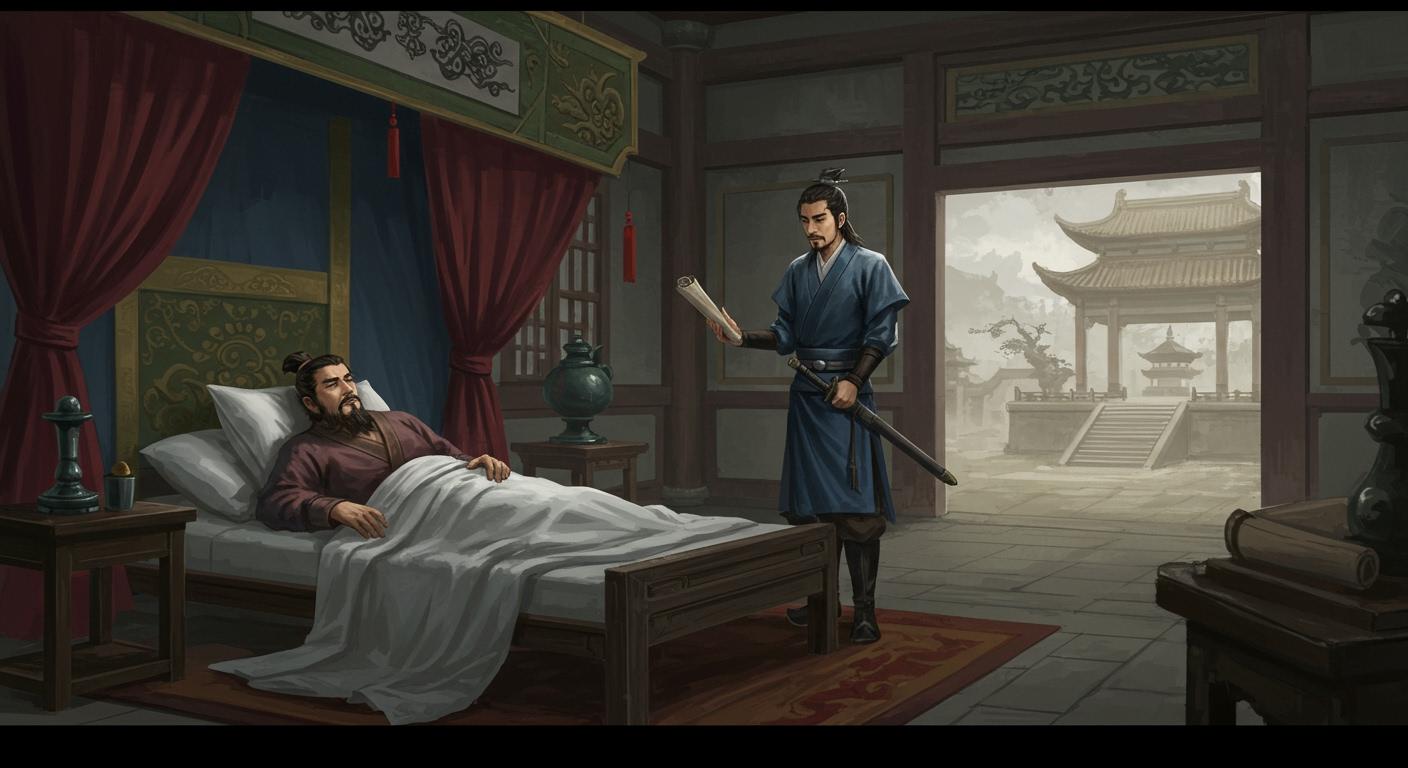 조자룡에게 뒷일을 부탁하다