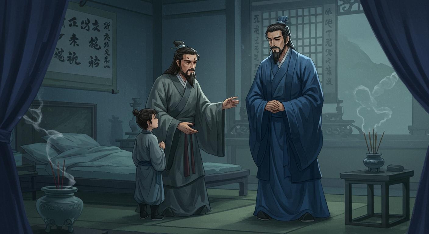 유비, 제갈량에게 마지막 부탁을 하다