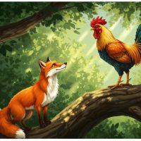 수탉과 여우 – 속임수에 쉽게 속지 마라