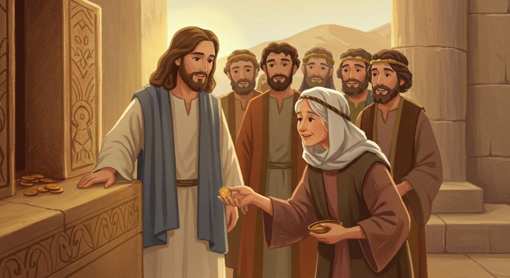 예수님과 가난한 과부의 두 렙돈 (마가복음 12장)