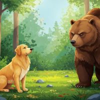 강아지와 곰 – 지나친 자랑은 화를 부른다
