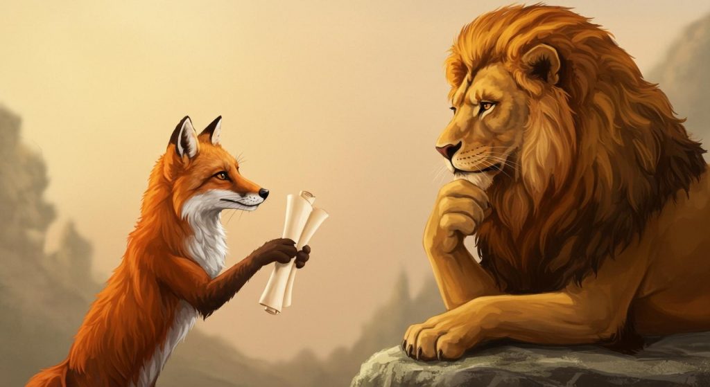 사자와 여우 – 지혜롭게 행동하라