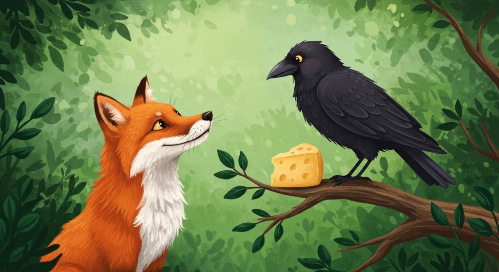 까마귀와 여우 – 아첨에 속지 마라