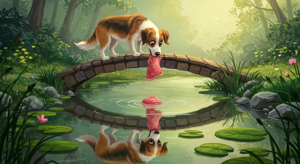 개와 그림자 – 욕심이 화를 부른다