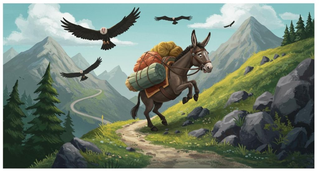 노새와 짐 – 지나친 자랑은 위험하다