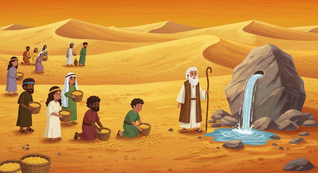 이스라엘 백성의 40년 광야 생활 (출애굽기 16~17장)