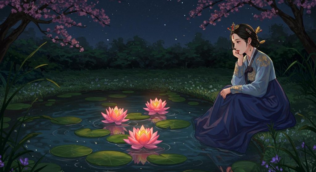 선덕여왕과 삼화정 – 연못에 피어난 세 송이 연꽃을 통해 미래를 예언한 이야기