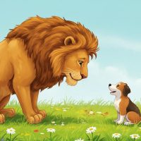 사자와 강아지 – 겸손을 배워라