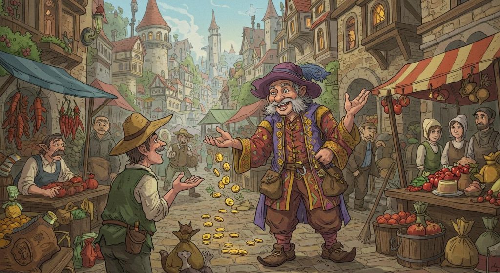 교활한 장사꾼 – 기지를 이용한 거래