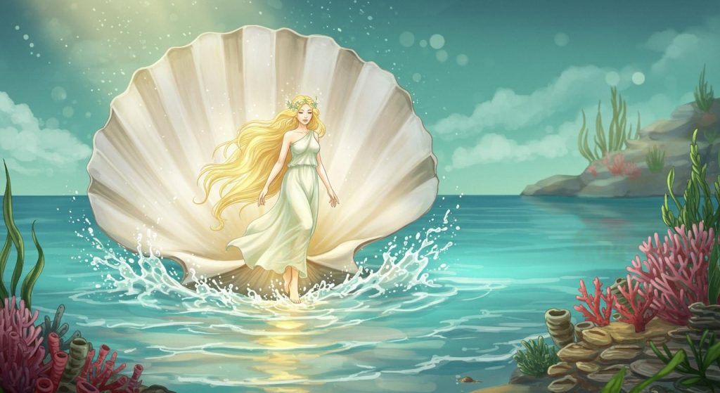 아프로디테의 탄생 – 바다 거품에서 태어난 사랑의 여신