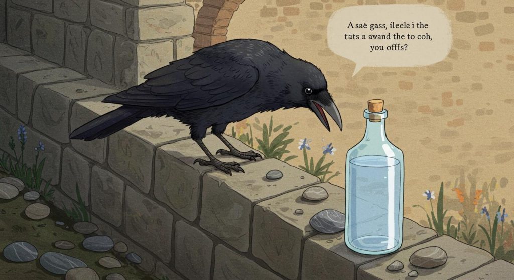 까마귀와 물병 – 지혜가 문제를 해결한다