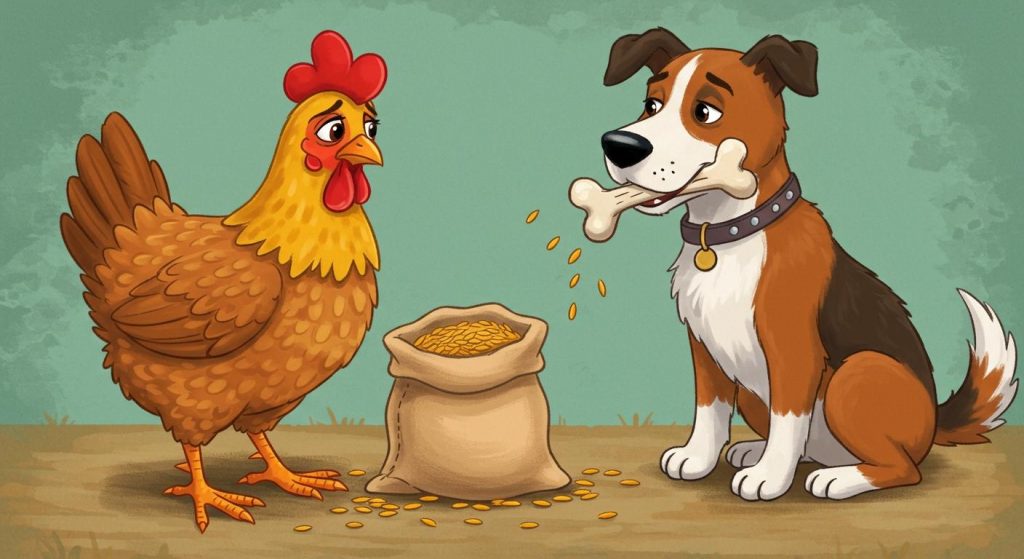 암탉과 개 – 이기적인 사람은 신뢰를 잃는다