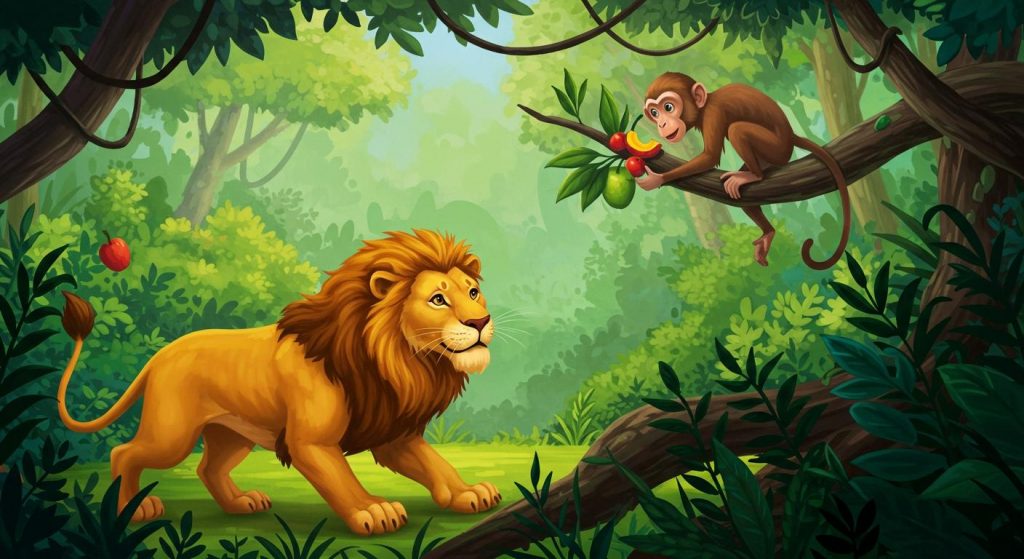 사자와 원숭이 – 경거망동하면 위험하다