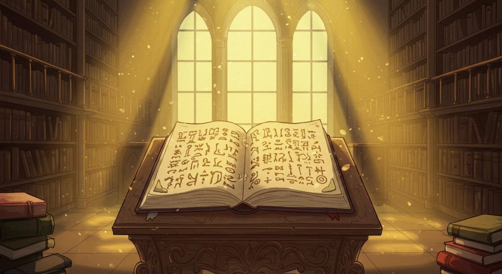 신비한 서책 – 읽을 수 없는 글자의 의미
