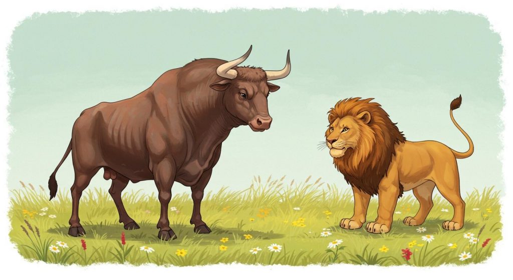 황소와 사자 – 힘만이 전부가 아니다