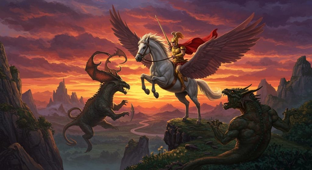 벨레로폰과 키마이라 – 천마 페가수스를 탄 영웅