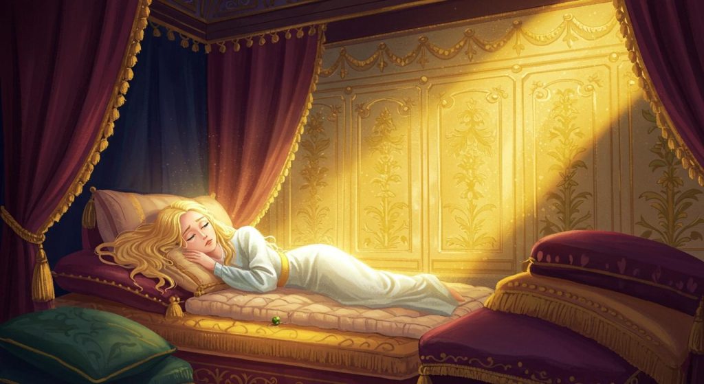 완두콩 공주 - 완두콩으로 공주를 시험.