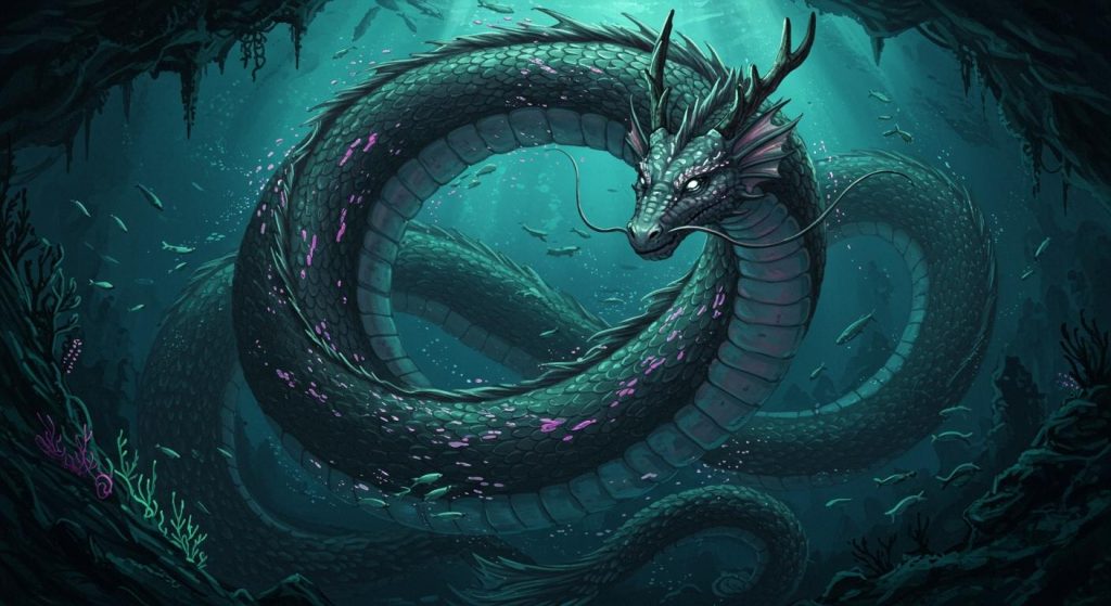 거대한 물뱀 - 바다 뱀이 경이로움.