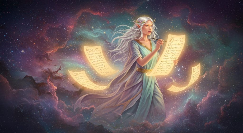 새로운 세기의 시의 여신 - 새로운 시대의 시적 영감.