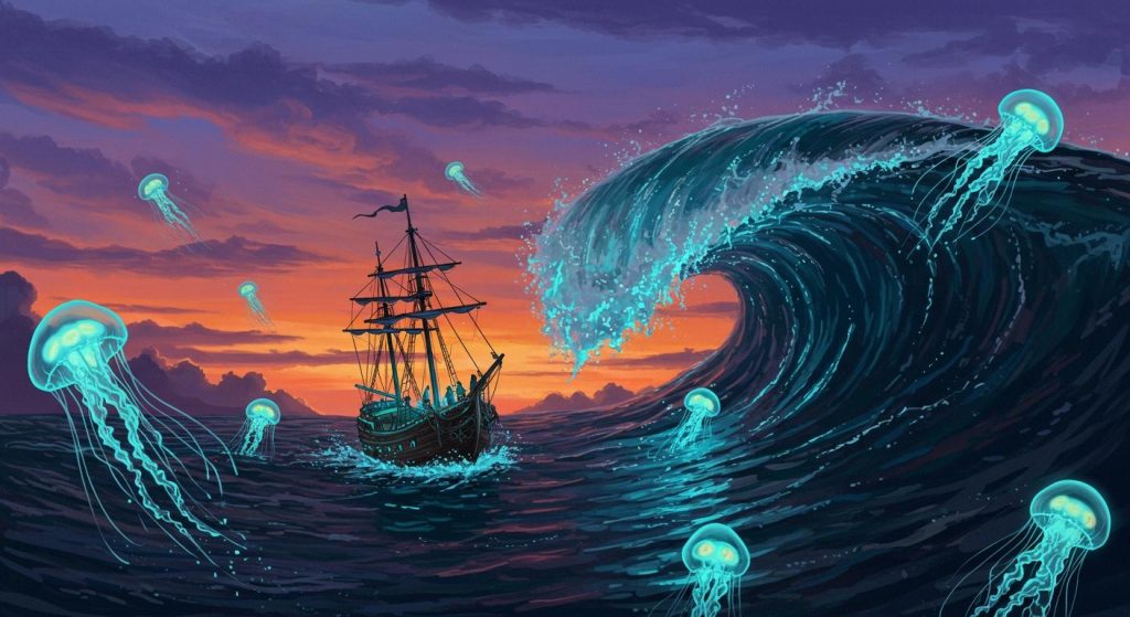 바다 끝에서 - 바다에서 펼쳐진 모험.