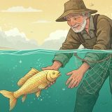 황금 물고기 - 소원을 들어주는 물고기를 만난 어부