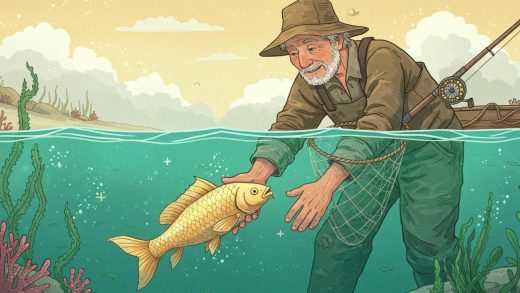 황금 물고기 - 소원을 들어주는 물고기를 만난 어부