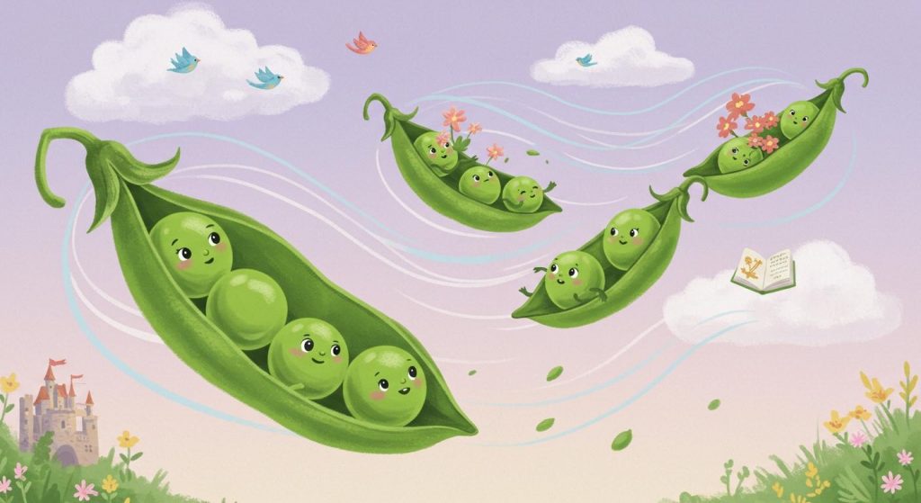 한 꼬투리 속의 완두콩 다섯 알 - 다섯 완두콩의 운명.