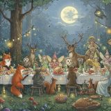 달빛 아래의 연회 - 숲속 동물과 요정의 기적 연회