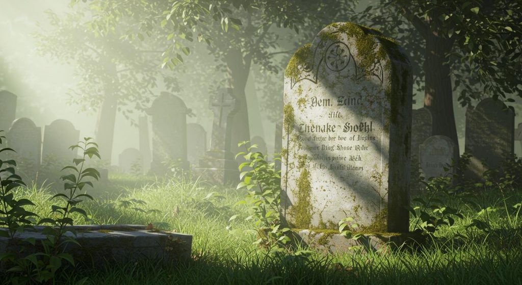 오래된 묘비 - 묘비가 삶의 덧없음을 이야기.