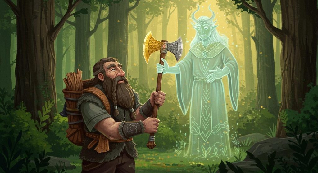 금도끼, 은도끼 - 정직한 나무꾼에게 산신령의 선물