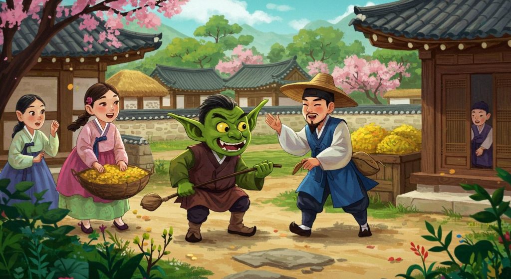 도깨비를 골탕 먹인 농부 - 농부의 지혜로 도깨비 이김