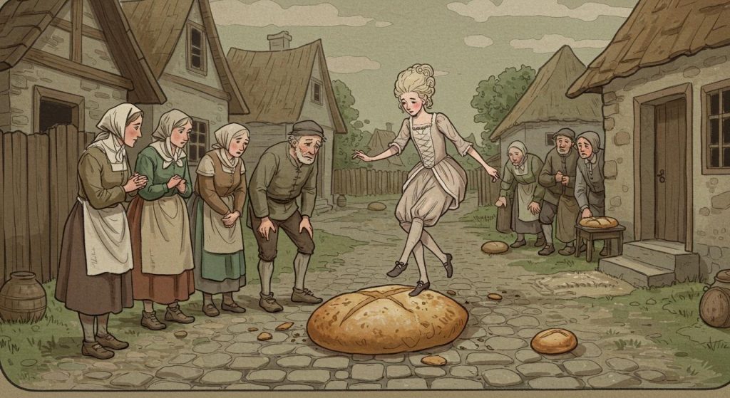 빵을 밟은 소녀 - 교훈적인 이야기.