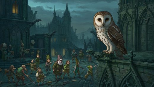 탑 위의 올빼미 - 지혜로운 올빼미의 인간 어리석음 지적