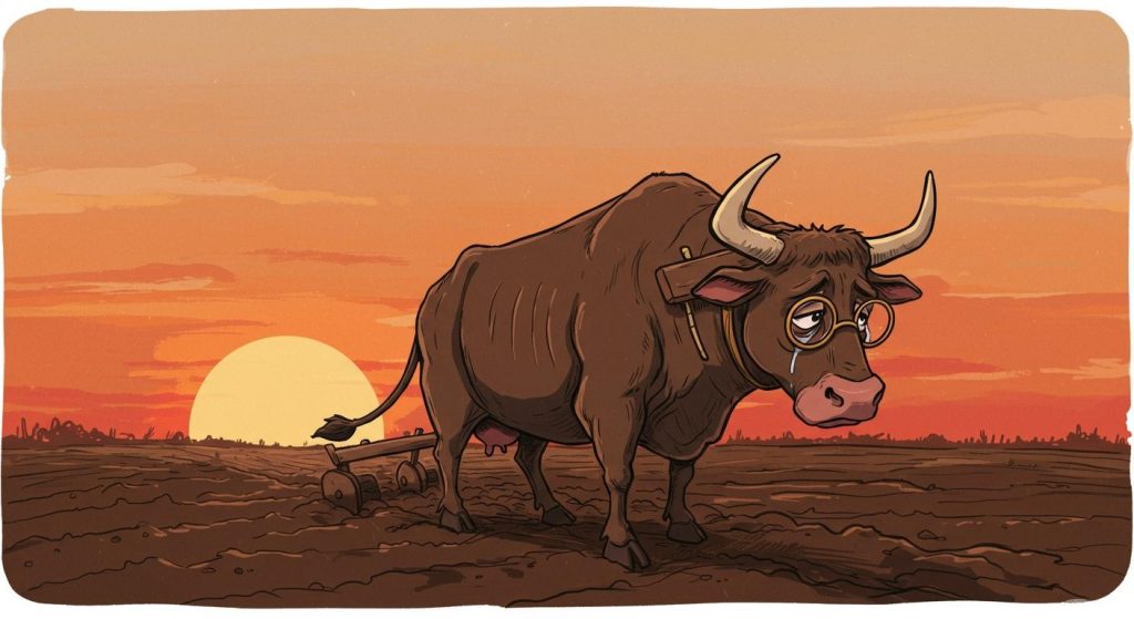 소가 된 게으름뱅이 - 게으름으로 소가 된 후회