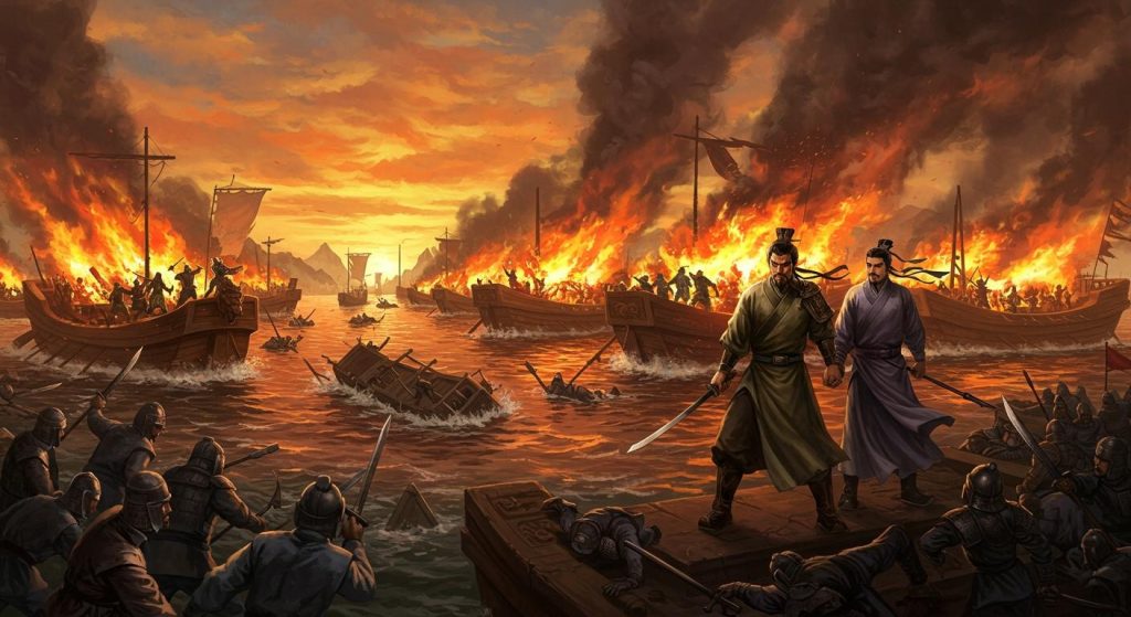 31. 적벽대전 화공 – 주유, 제갈량의 계책으로 조조군 대패.