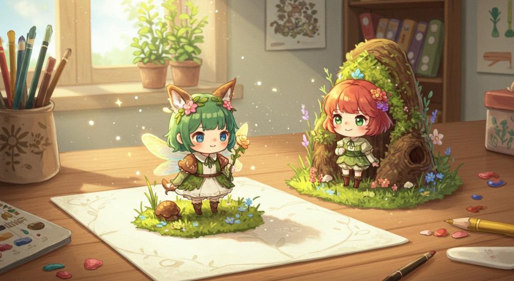 미니 캐릭터 그리는 법,유메노우치 치하루,품절 대란 굿즈 일러스트 작가의 미니 캐릭터 창작 강좌