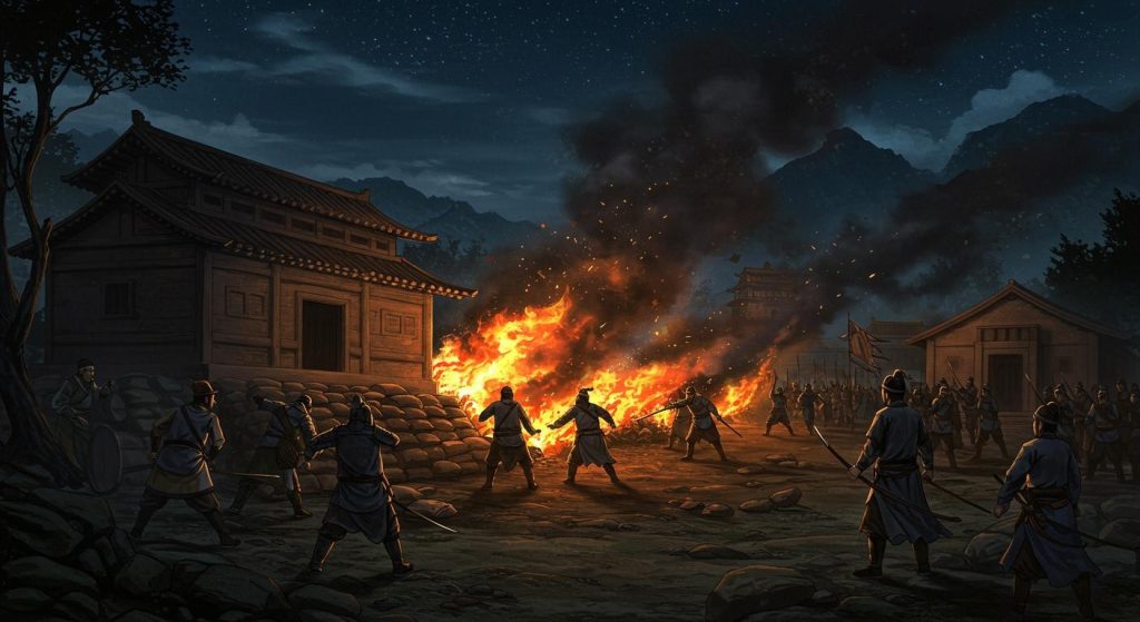 23. 관도대전의 오소 습격 – 허유의 계책으로 조조가 원소 군량을 불태움.