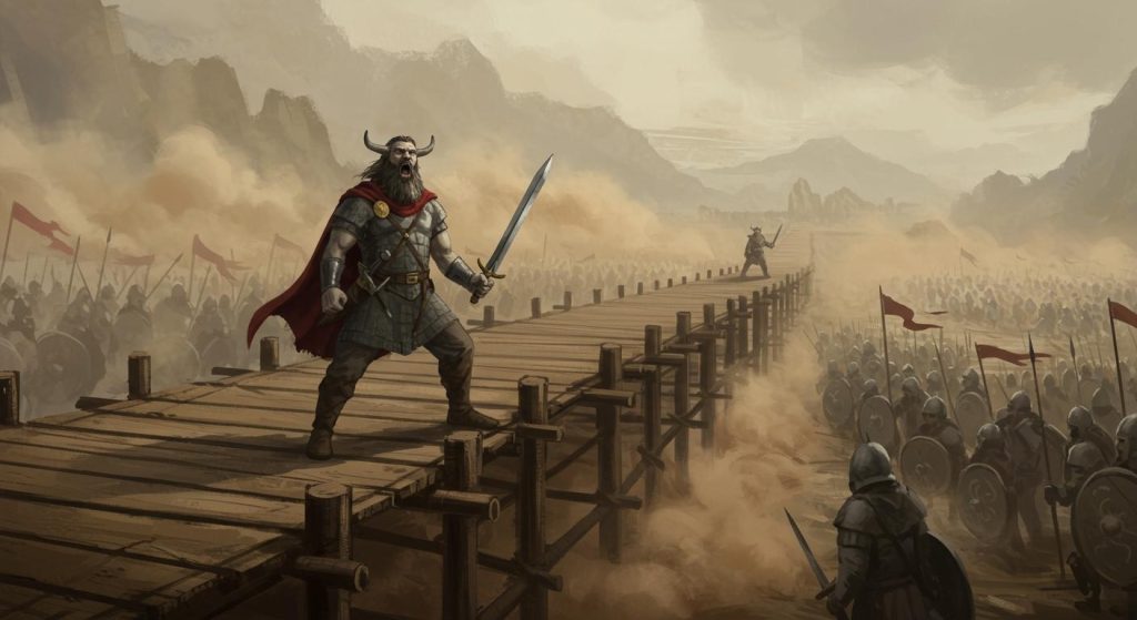 19. 장비의 장판교 일화 – 장비가 다리 위에서 포효해 조조군을 저지.