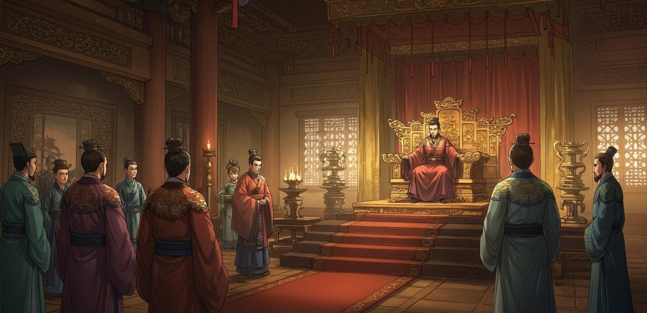 51. 유선의 즉위 – 유비의 아들 유선이 촉나라 황제에 오름.